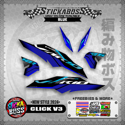 CLICK V3 MALAYSIAN CONCEPT STICKER DECALS ( NEW STYLE 2024 )【WITH FREEBIES】