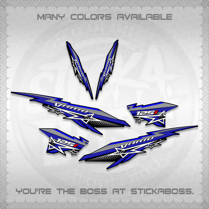 CLICK V2 INDO VARIO DECALS (A0002 STAR DESIGN)STICKER DECALS By STICKABOSS