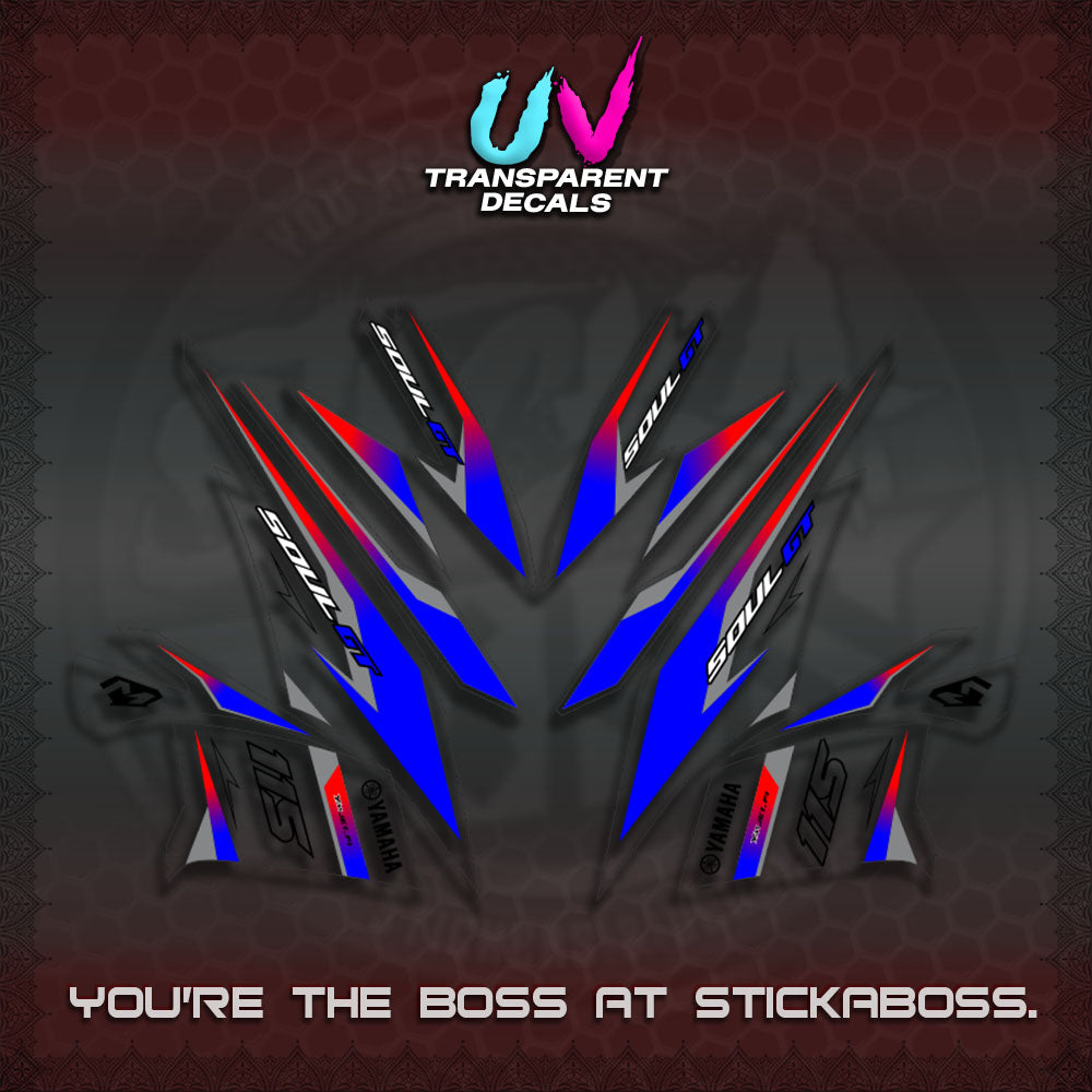 MIO SOUL I 115 GT INDO UV TRANSPARENT DECALS(0003 DESIGN)STICKER DECALS By STICKABOSS