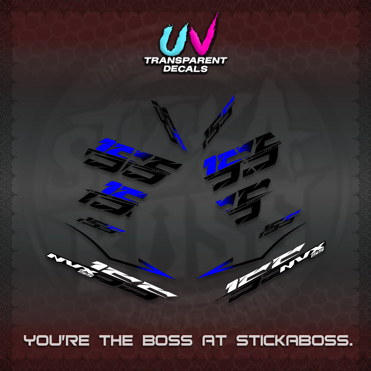 AEROX 155 V2 UV TRANSPARENT DECALS (2026 NVX VIETNAM) STICKER KITS BY STICKABOSS