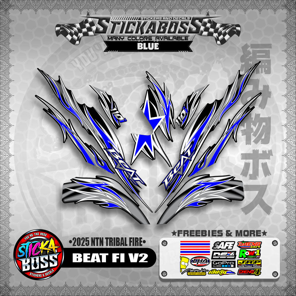 BEAT FI V2 STICKER DECALS ( 2025 NTN TRIBAL FIRE )【WITH FREEBIES】
