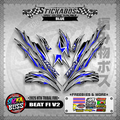 BEAT FI V2 STICKER DECALS ( 2025 NTN TRIBAL FIRE )【WITH FREEBIES】