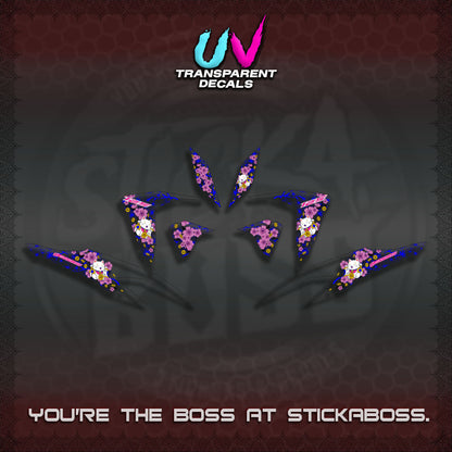【PREMIUM UV PRINT】TRANSPARENT  CLICK 125 V2 DECALS (LUCKY CAT SAKURA STRIPING)By STICKABOSS
