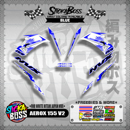AEROX 155 V2 DECALS ( FOR WHITE HITAM JAPAN NVX 2023 )【WITH FREEBIES】