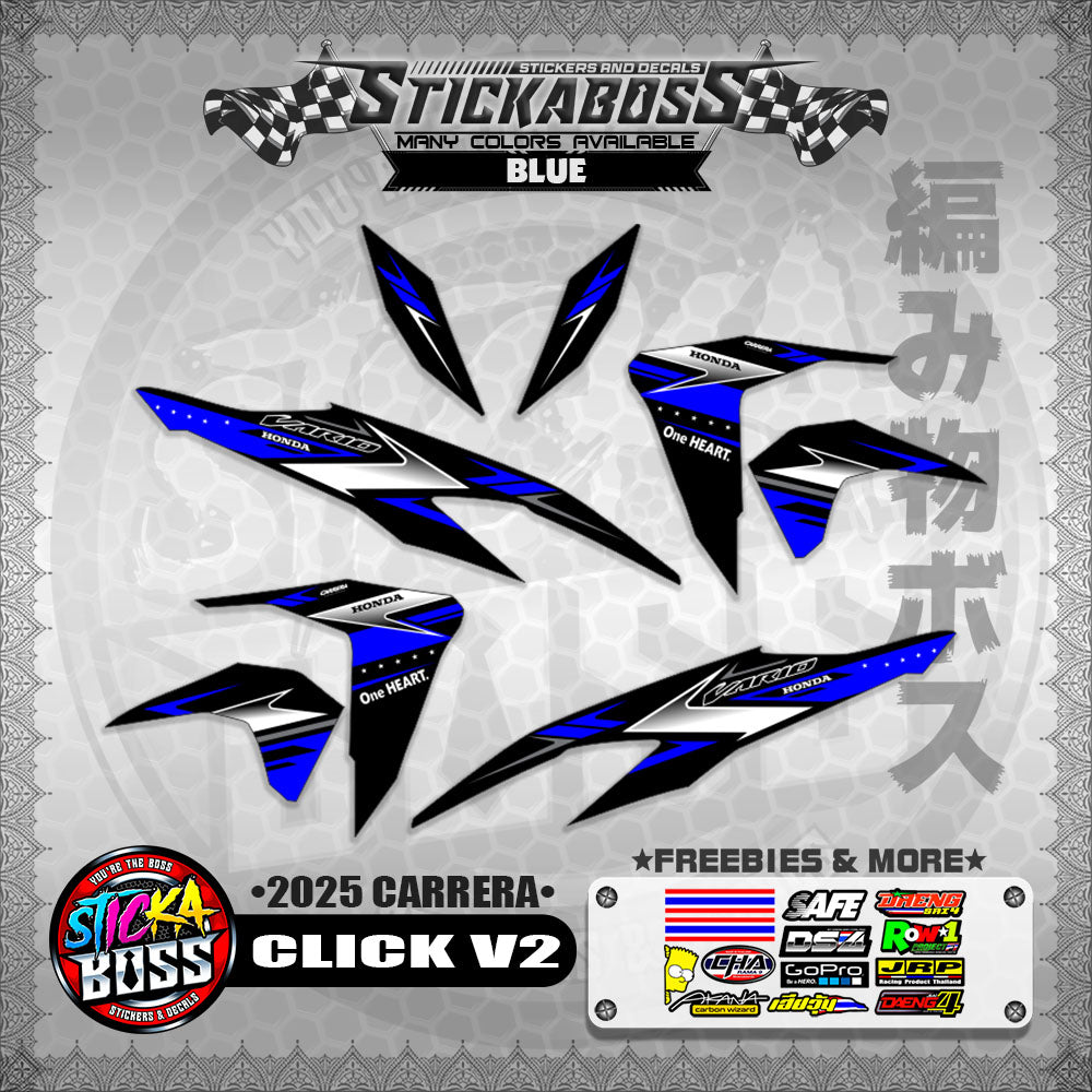 CLICK V2 STICKER DECALS ( 2025 CARRERA )【WITH FREEBIES】