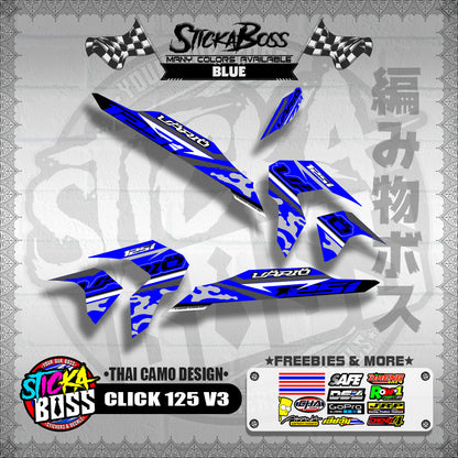 CLICK 125i V3 DECALS ( THAI CAMO DESIGN )【WITH FREEBIES】