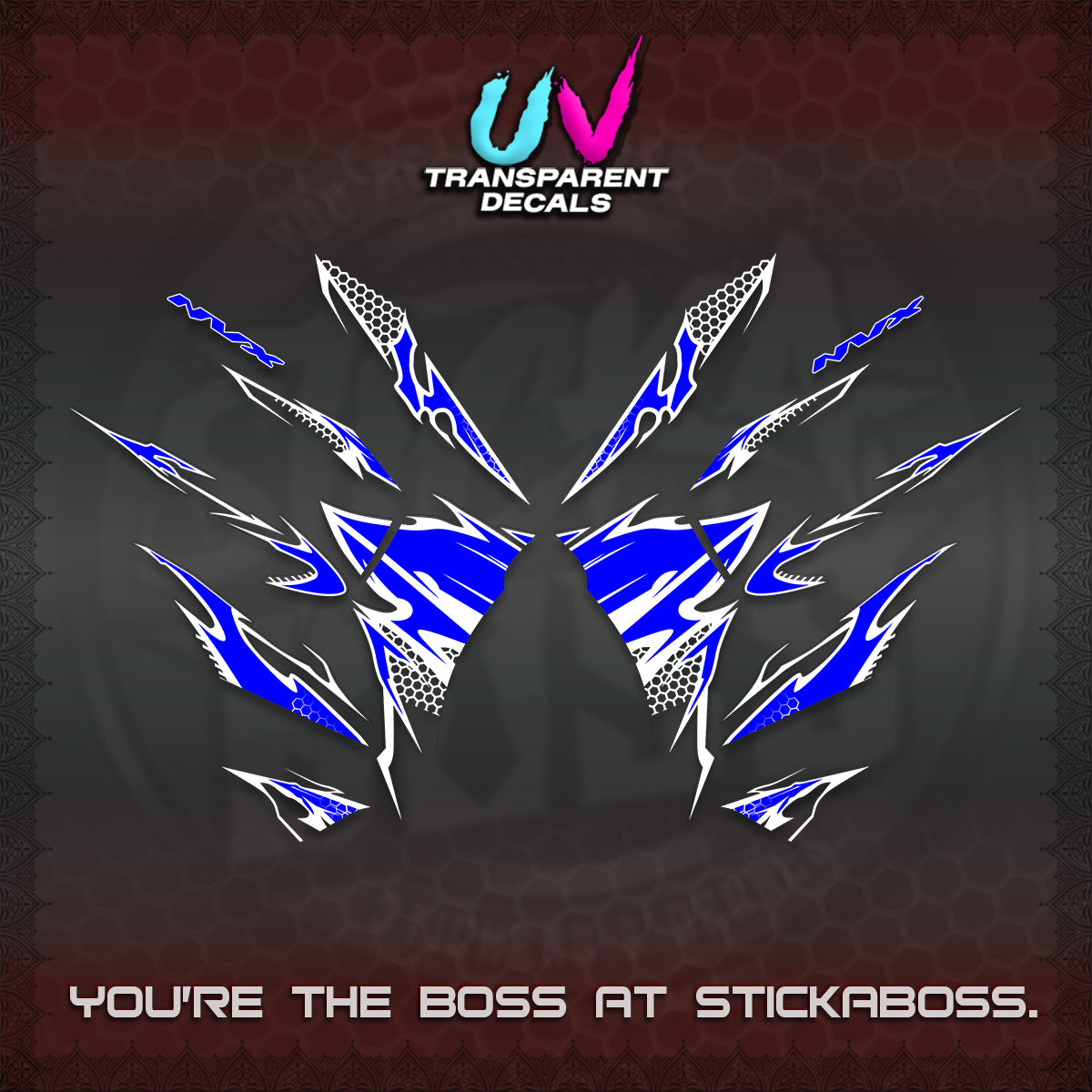 AEROX 155 V2 UV TRANSPARENT (VIETNAM STYLE-1 SPOT) FOR DARK COLORED COVER DECALS By STICKABOSS