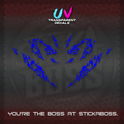 CLICK 125 V4 UV TRANSPARENT DECALS (2026 TRIBAL HEART DESIGN) STICKER KITS BY STICKABOSS