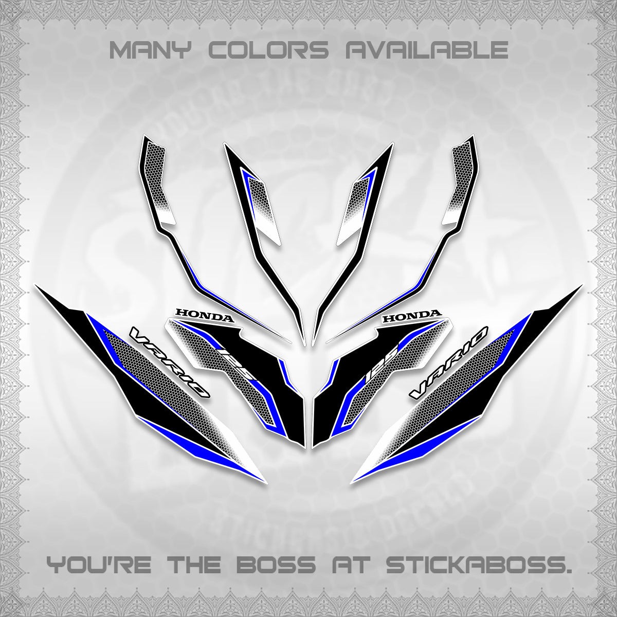 CLICK 125 V3 VARIO DECALS (2026 INDO HONEYCOMB DESIGN) STICKER DECALS By STICKABOSS (Copy)