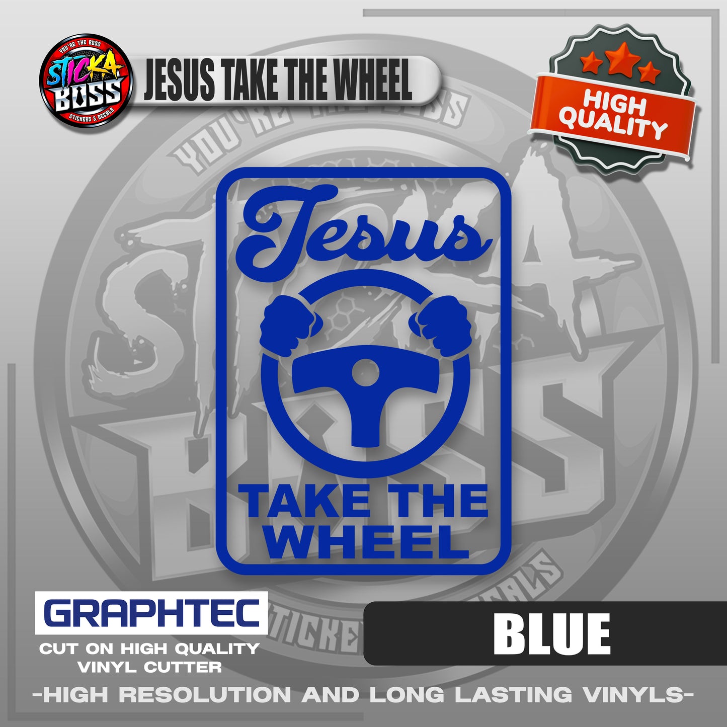 JESUS TAKE THE WHEEL | VINYL WATERPROOF CUT-OUT STICKER DECALS【Stickaboss】