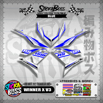 WINNER X V3 DECALS ( FOR WHITE 2022 TRIANGULAR LINES )【WITH FREEBIES】