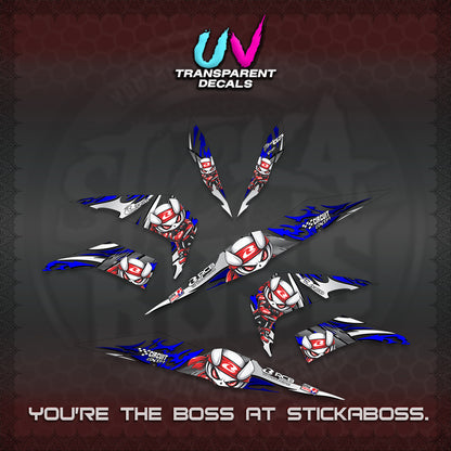 BEAT FI V2 UV TRANSPARENT DECALS (2026 NEW RCB 2.0 DESIGN) STICKER KITS BY STICKABOSS