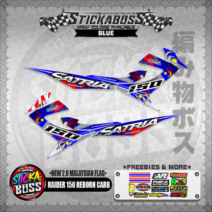 RAIDER 150 REBORN CARB STICKER DECALS ( NEW 2.0 MALAYSIAN FLAG )【WITH FREEBIES】