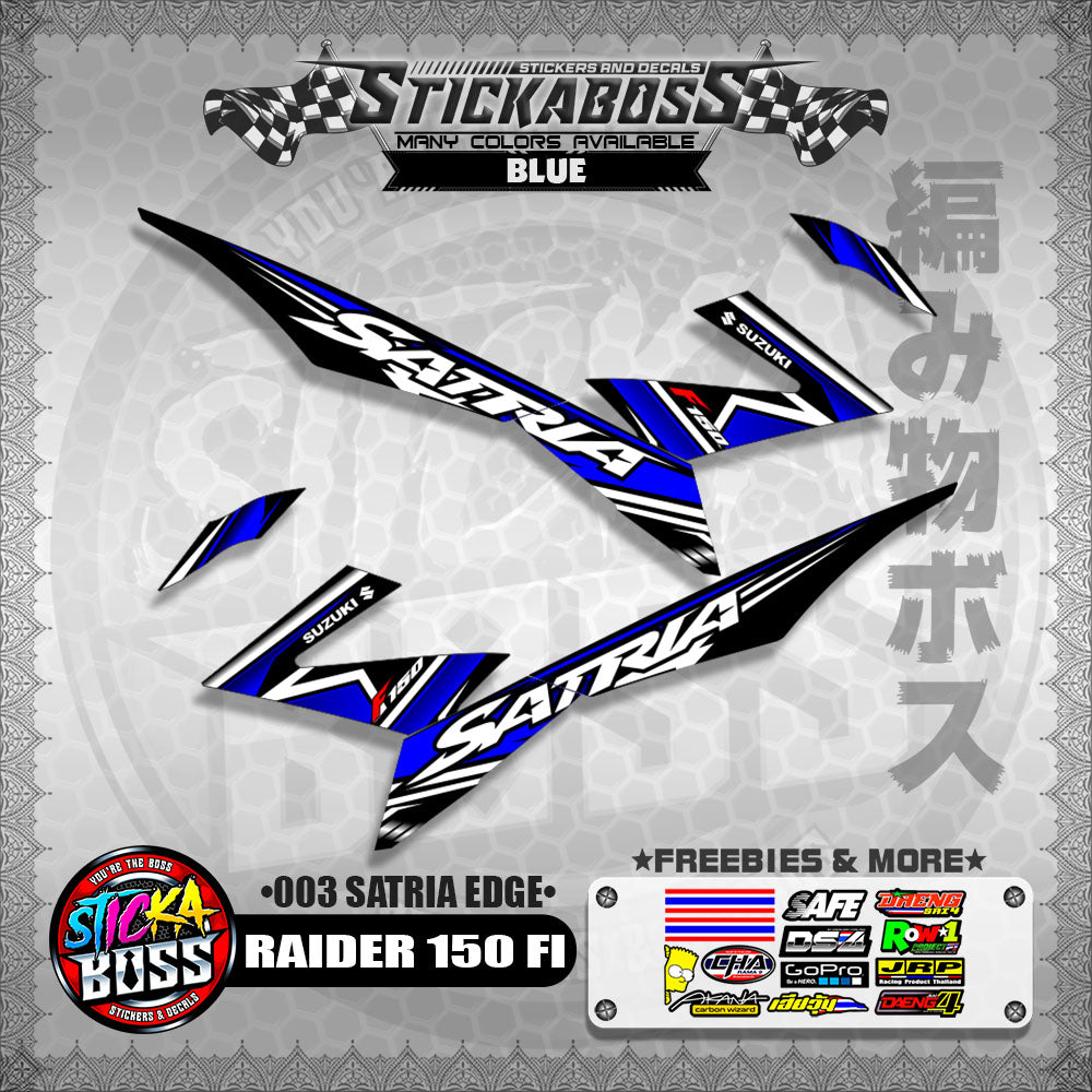 RAIDER 150 FI MALAYSIAN STICKER DECALS ( 003 SATRIA EDGE )【WITH FREEBIES】