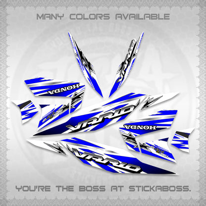 CLICK 125 V4 VARIO FOR WHITE DECALS (2026 BLACK STAR DESIGN) STICKER DECALS By STICKABOSS