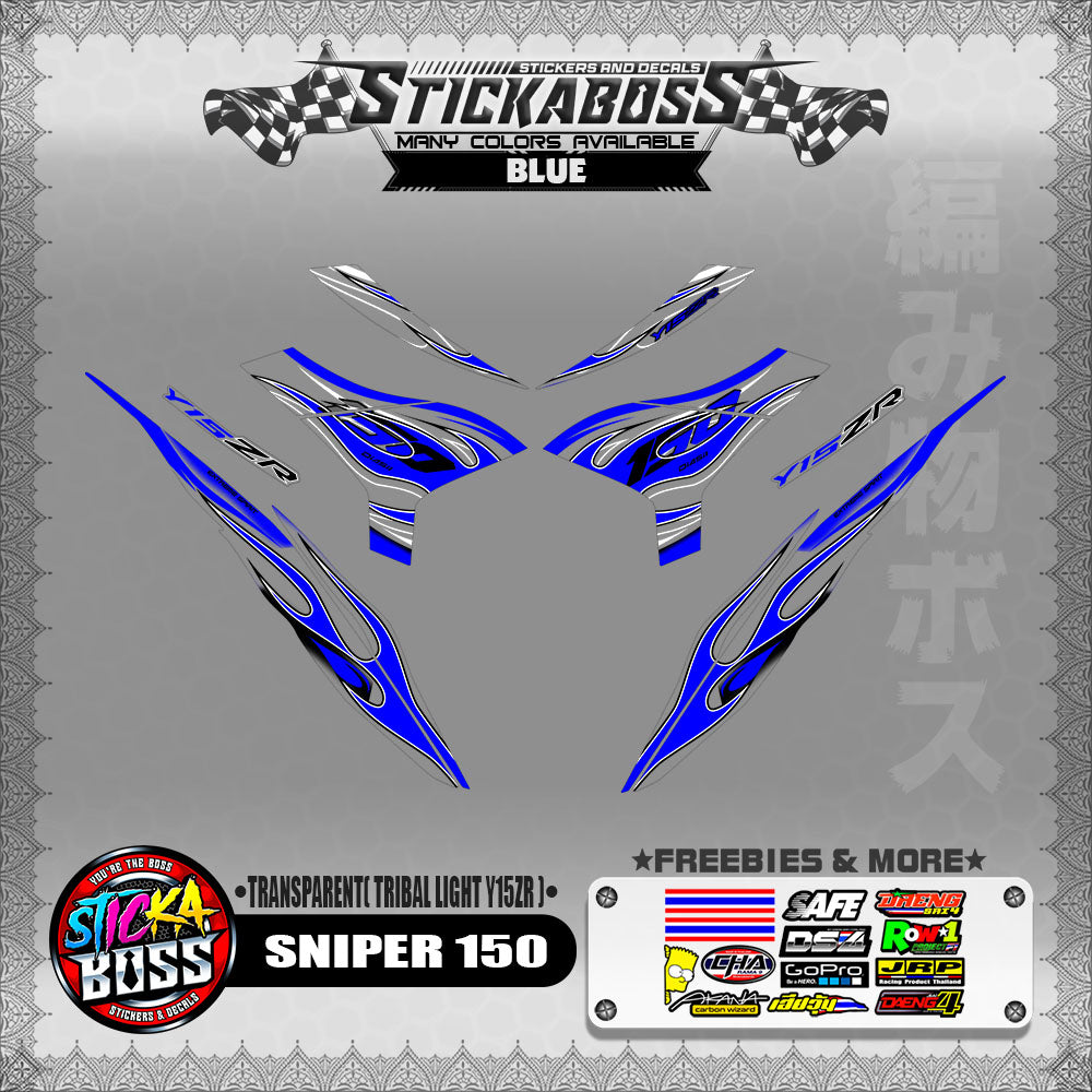 [ PREMIUM UV PRINT ] TRANSPARENT SNIPER 150 DECALS ( TRIBAL LIGHT Y15ZR )【WITH FREEBIES】