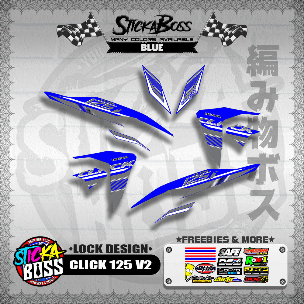 CLICK 125 V2 DECALS ( LOCK DESIGN )【WITH FREEBIES】