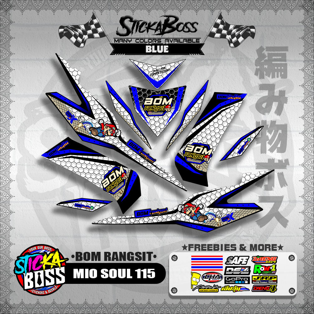 MIO SOUL 115 INDO DECALS ( BOM RANGSIT )【WITH FREEBIES】