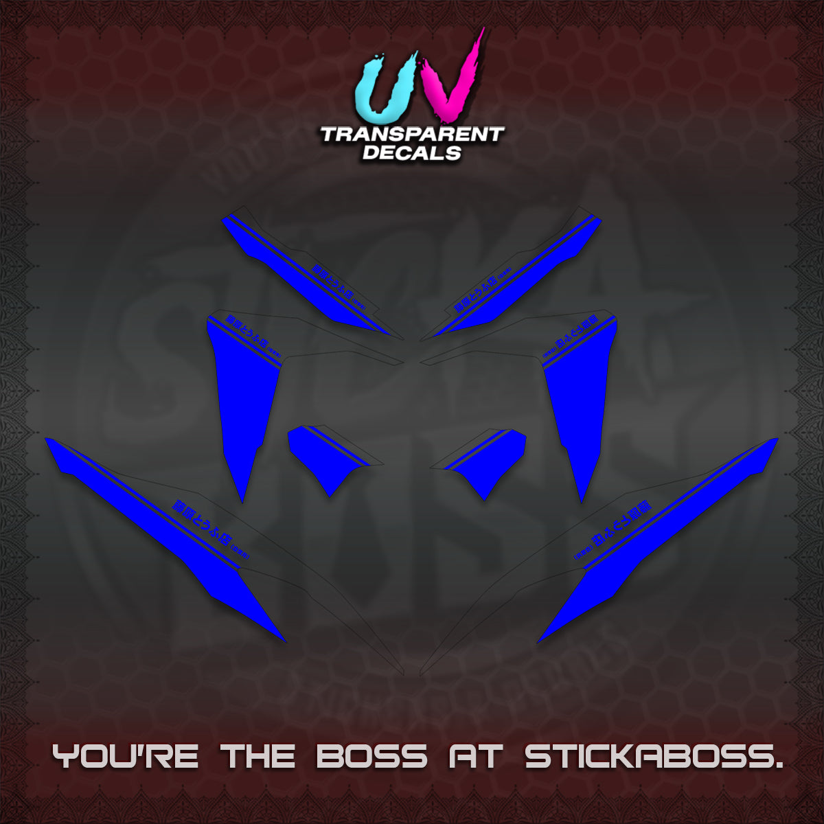CLICK V2 UV TRANSPARENT DECALS (TRUENO STYLE DESIGN) STICKER KITS BY STICKABOSS