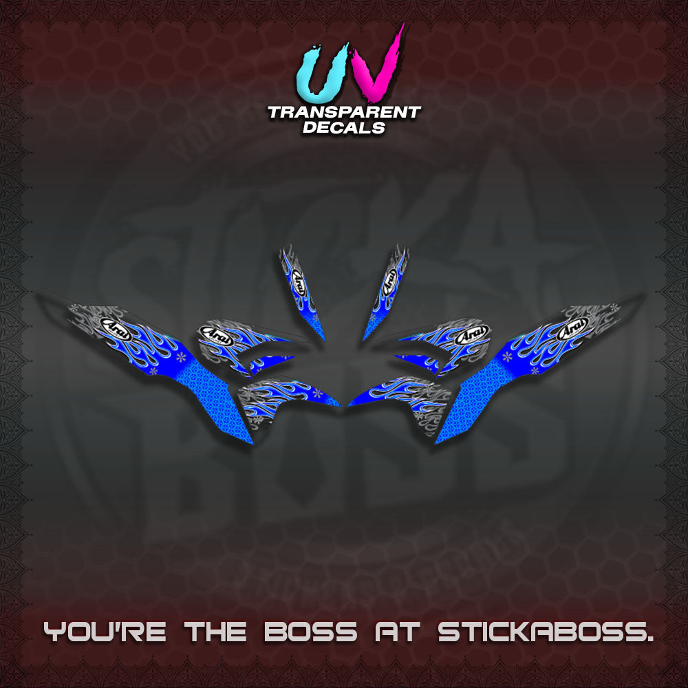 【PREMIUM UV PRINT】TRANSPARENT CLICK 125 V3  DECALS(ARAI API NEW TERBARU DESIGN)By STICKABOSS