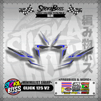 CLICK 125 V2 DECALS ( MINIMALIST SHARP )【WITH FREEBIES】