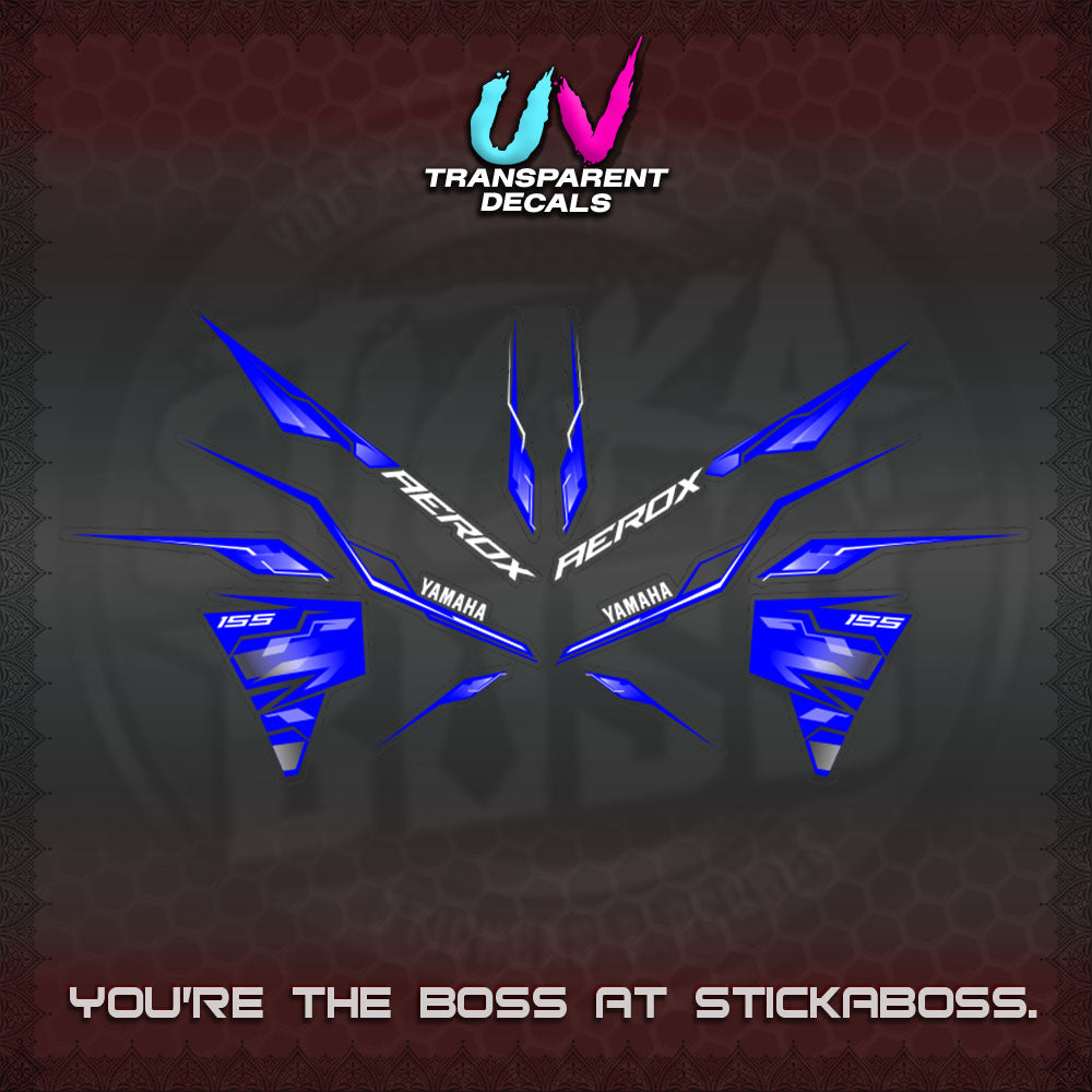 【PREMIUM UV PRINT】TRANSPARENT AEROX  V3 INDO DECALS(ALPHA TURBO 0001)STICKER DECALS By STICKABOSS