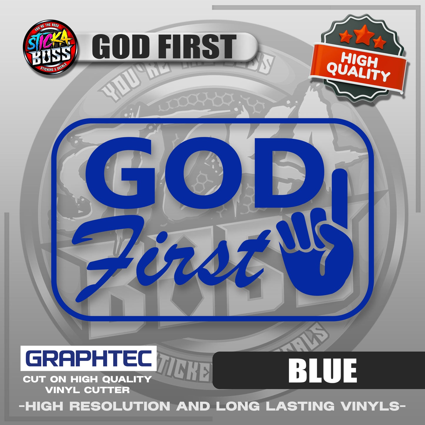 GOD FIRST | VINYL WATERPROOF CUT-OUT STICKER DECALS【Stickaboss】