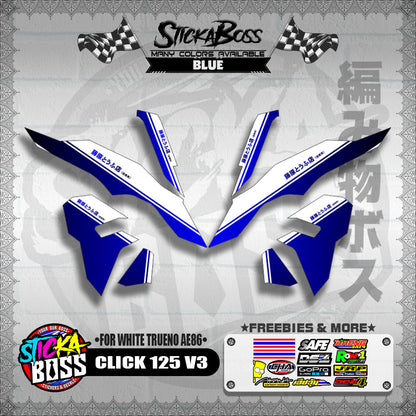 CLICK 125 V3 DECALS ( FOR WHITE TRUENO AE86 )【WITH FREEBIES】