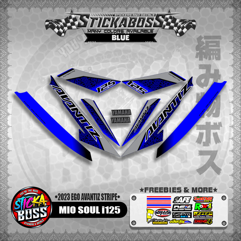 MIO SOUL I 125 STICKER DECALS ( 2023 EGO AVANTIZ STRIPE )【WITH FREEBIES】