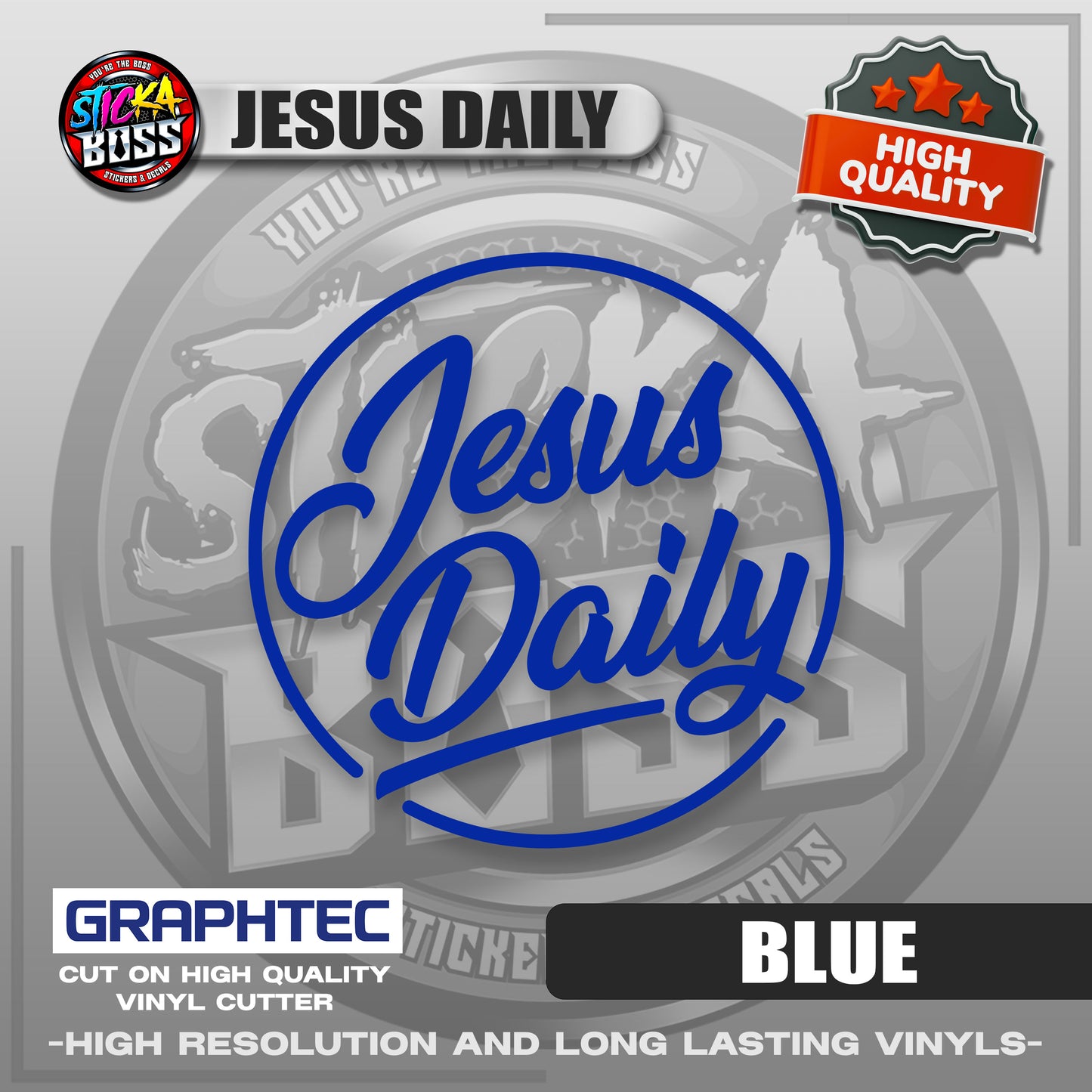 JESUS DAILY | VINYL WATERPROOF CUT-OUT STICKER DECALS【Stickaboss】