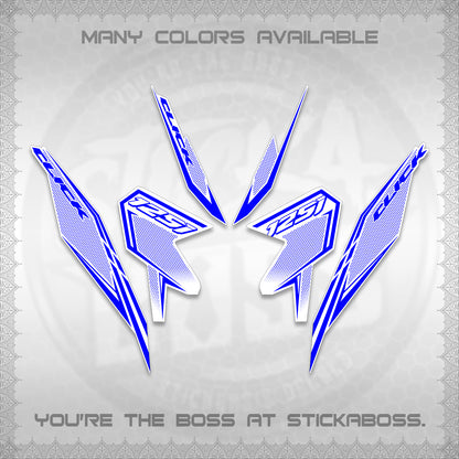 CLICK 125 V3 FOR WHITE DECALS (2026 LINE UP DESIGN) STICKER KITS By STICKABOSS