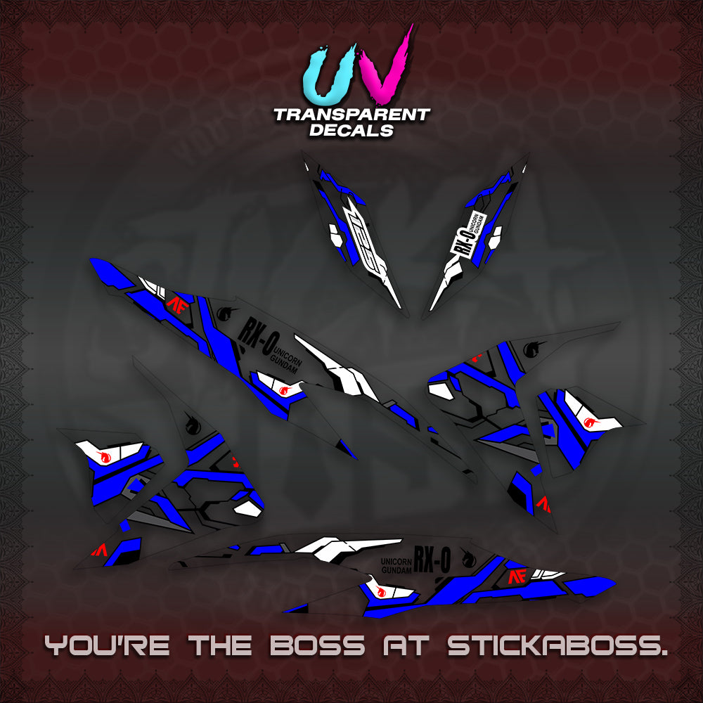 CLICK V2 UV TRANSPARENT VARIO DECALS (RX-O UNICORN GD)STICKER DECALS By STICKABOSS