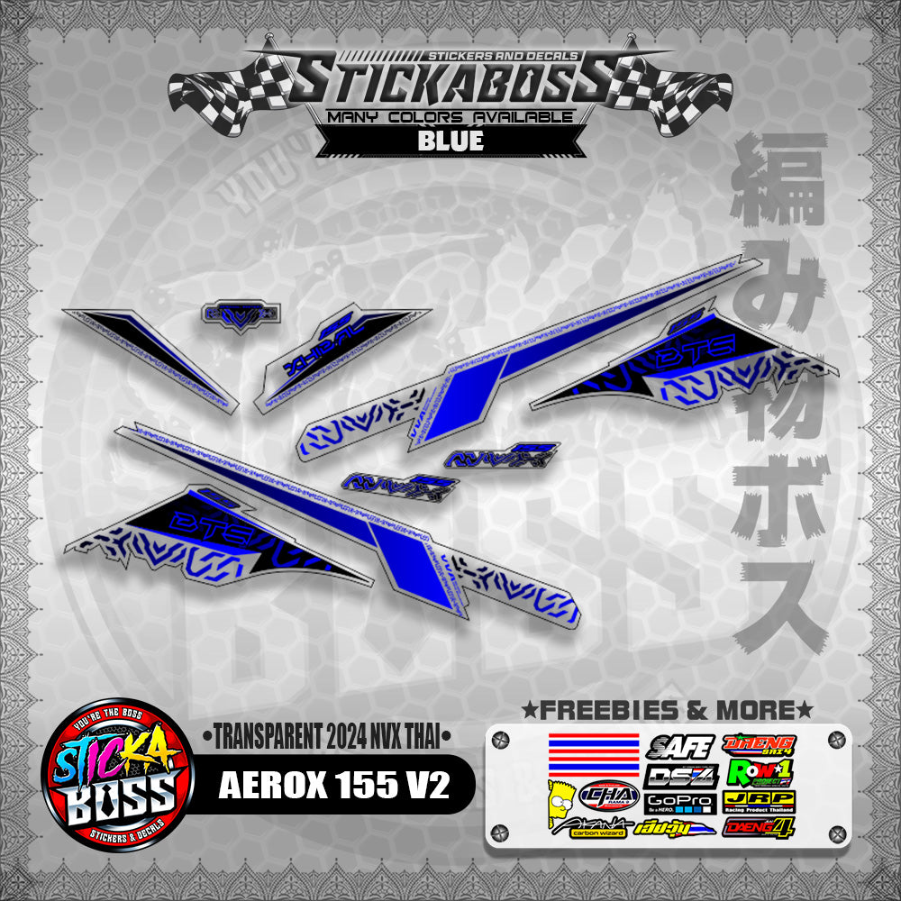 TRANSPARENT AEROX 155 V2 STICKER DECALS ( TRANSPARENT 2024 NVX THAI )【WITH FREEBIES】