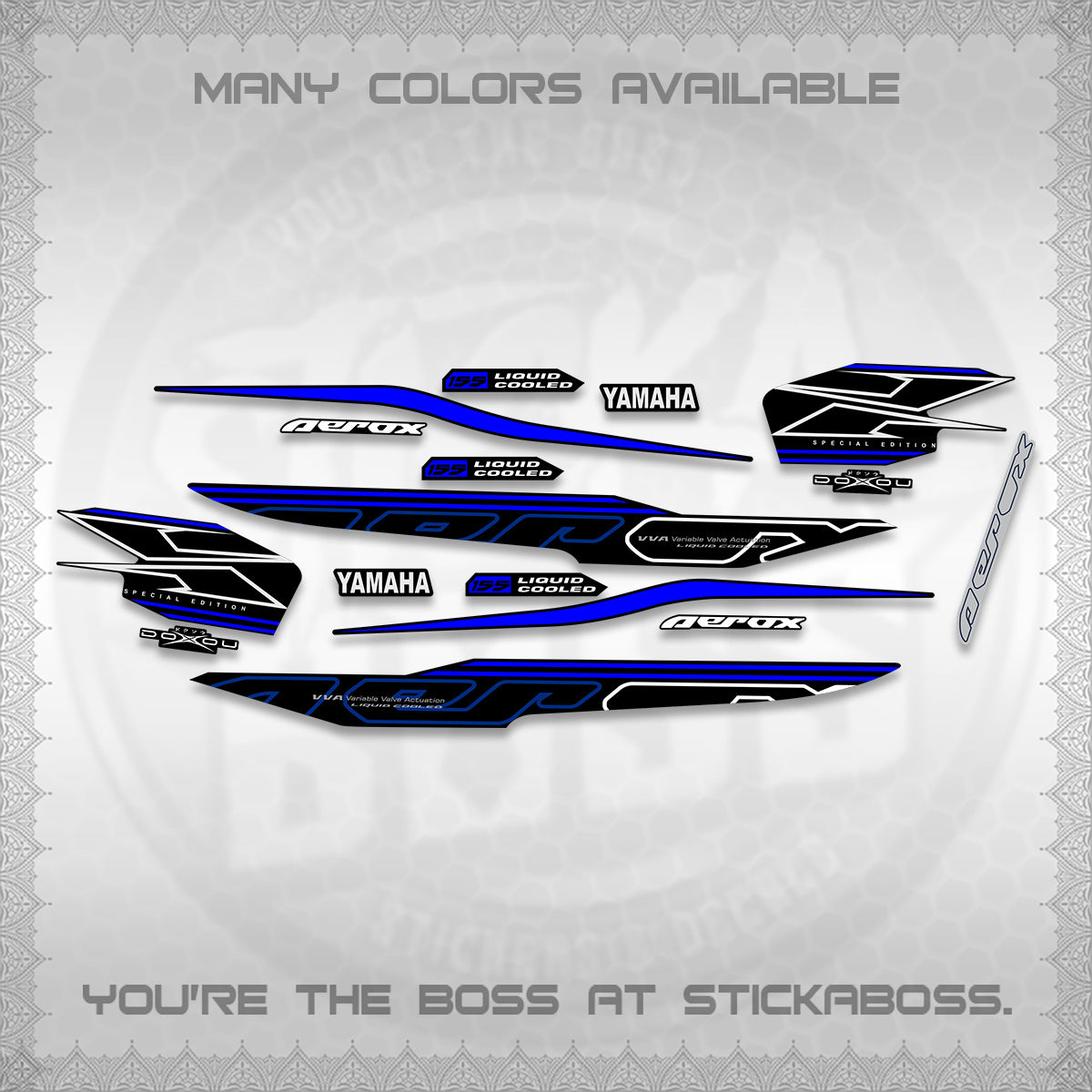 AEROX 155 V1 DECALS (2026 CYBER STYLE 01) STICKER KITS BY STICKABOSS