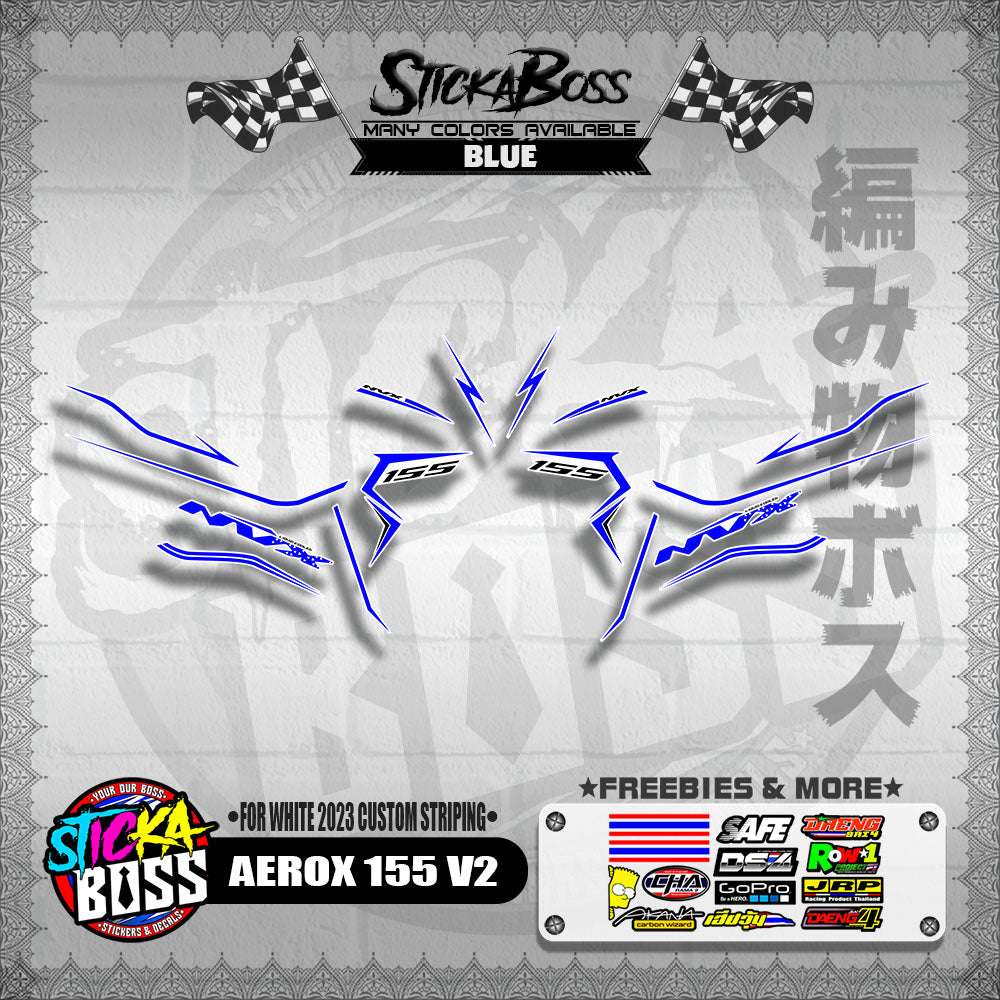 AEROX 155 V2 DECALS ( FOR WHITE 2023 CUSTOM STRIPING )【WITH FREEBIES】