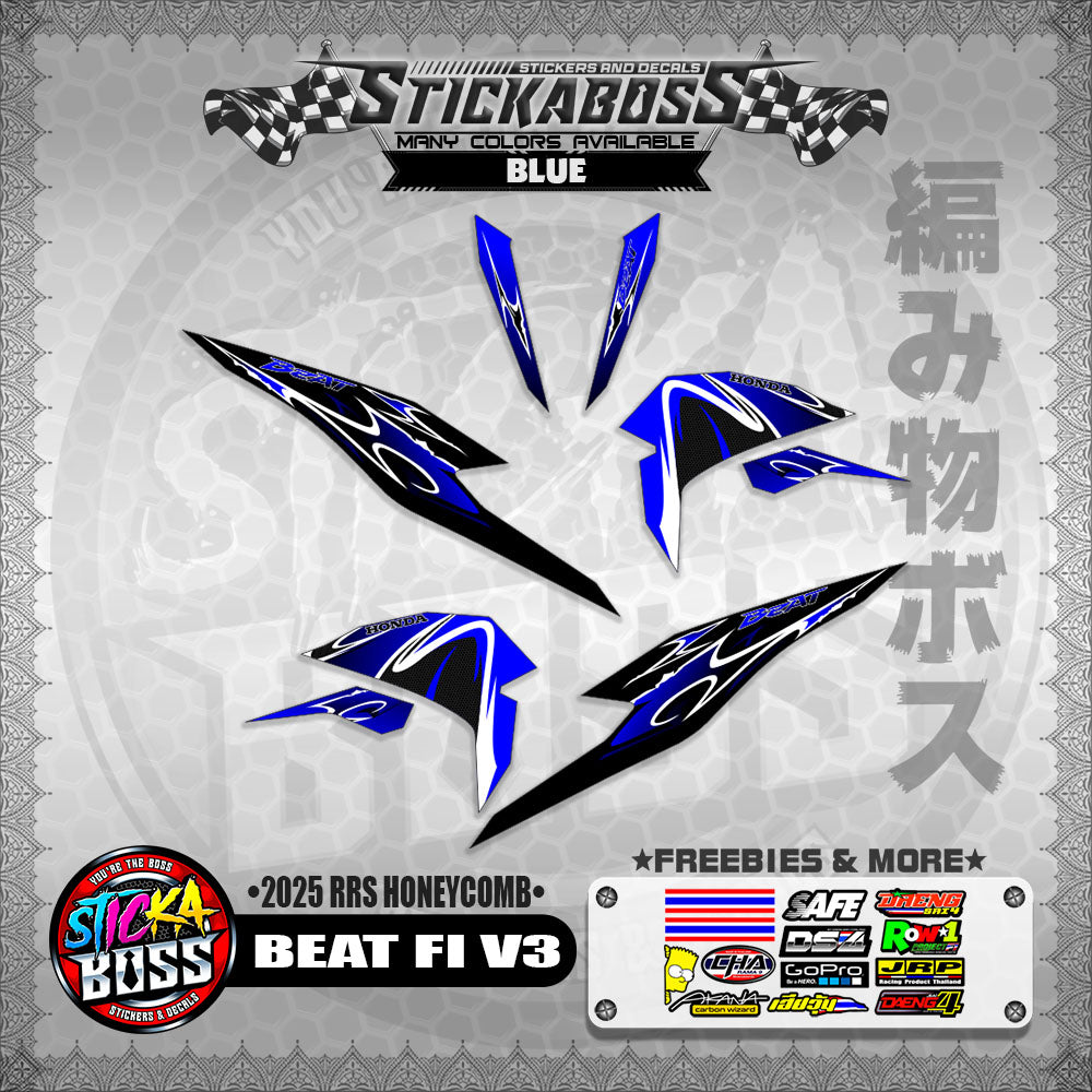 BEAT FI V3 INDO STICKER DECALS ( 2025 RRS HONEYCOMB )【WITH FREEBIES】