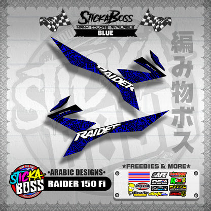 RAIDER 150 Fi DECALS ( ARABIC DESIGNS )【WITH FREEBIES】