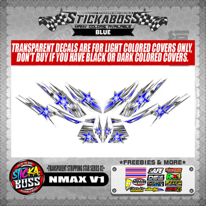 NMAX V1 STICKER DECALS ( TRANSPARENT STRIPPIING STAR SERIES 02 )【WITH FREEBIES】
