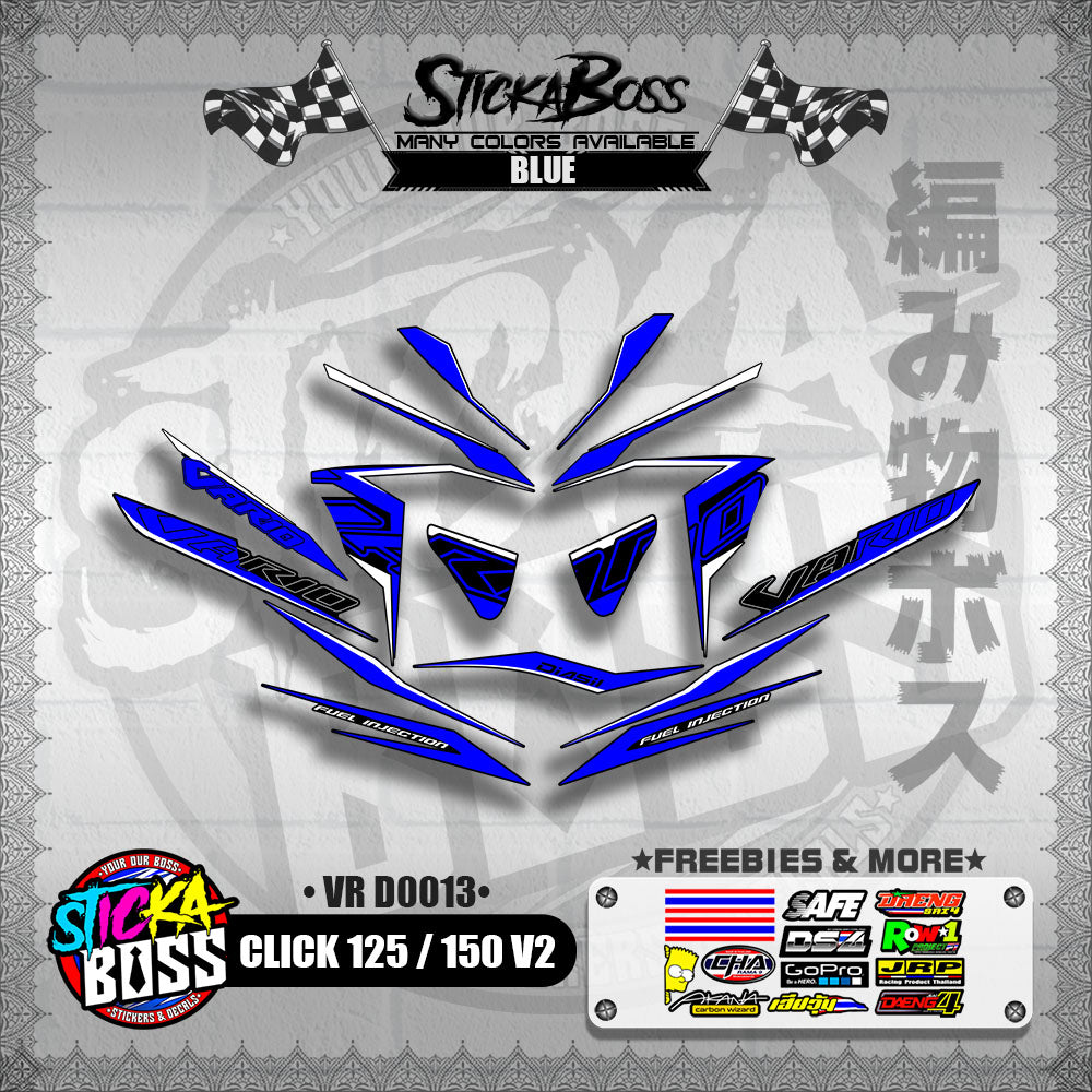 CLICK 125 / 150 V2 DECALS ( VR D0013 )【WITH FREEBIES】