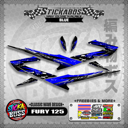 FURY 125 STICKER DECALS ( CLASSIC WAVE DESIGN )【WITH FREEBIES】