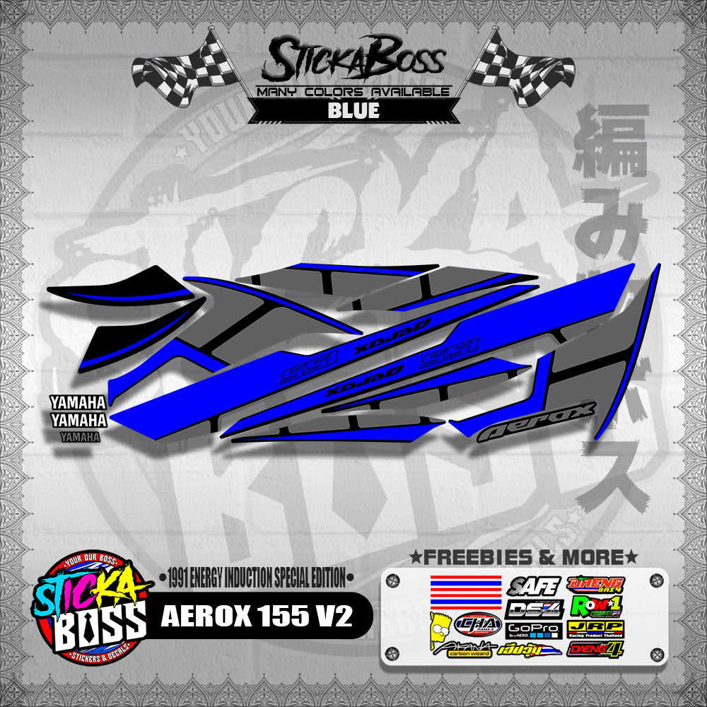 AEROX 155 V2 DECALS ( 1991 ENERGY INDUCTION SPECIAL EDITION )【WITH FREEBIES】