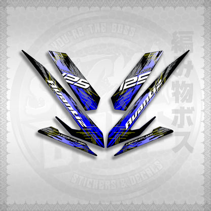MIO SOUL I 125 GT EGO AVANTIZ STROKE DESIGN STICKER DECALS By STICKABOSS SOFIE LAMINATED WATERPROOF