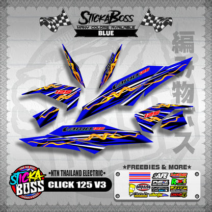 CLICK 125 V3 DECALS ( NTN THAILAND ELECTRIC )【WITH FREEBIES】