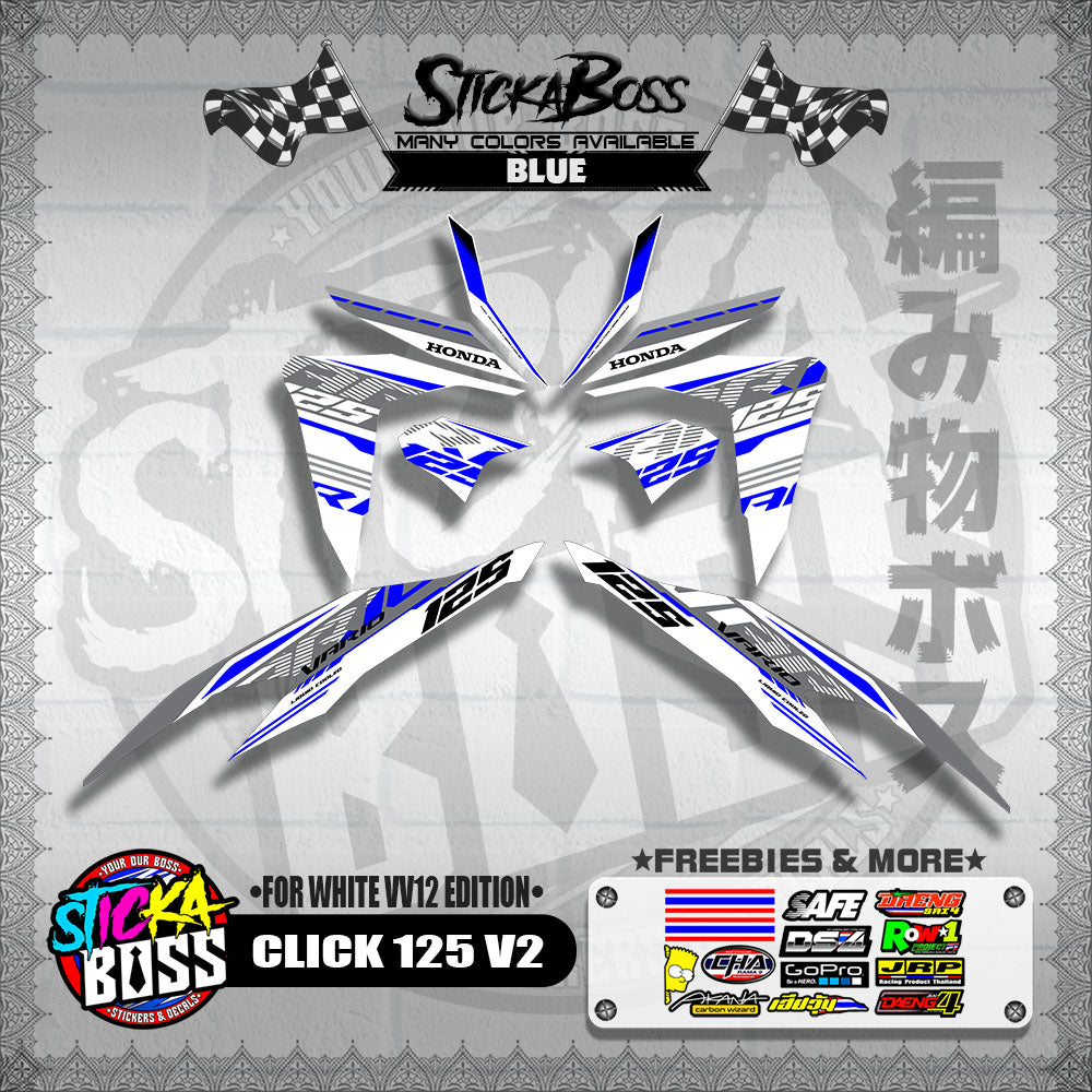 CLICK 125 V2 DECALS ( FOR WHITE VV12 EDITION )【WITH FREEBIES】