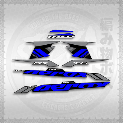 STICKER DECALS for AEROX 155 V1 (AV120X7IN) By STICKABOSS (SOFIE LAMINATED WATERPROOF)