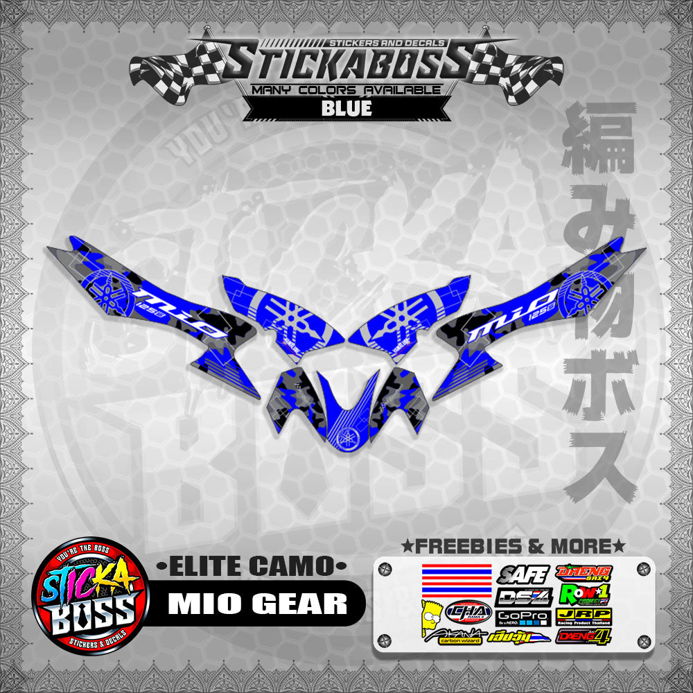 MIO GEAR STICKER DECALS ( ELITE CAMO )【WITH FREEBIES】