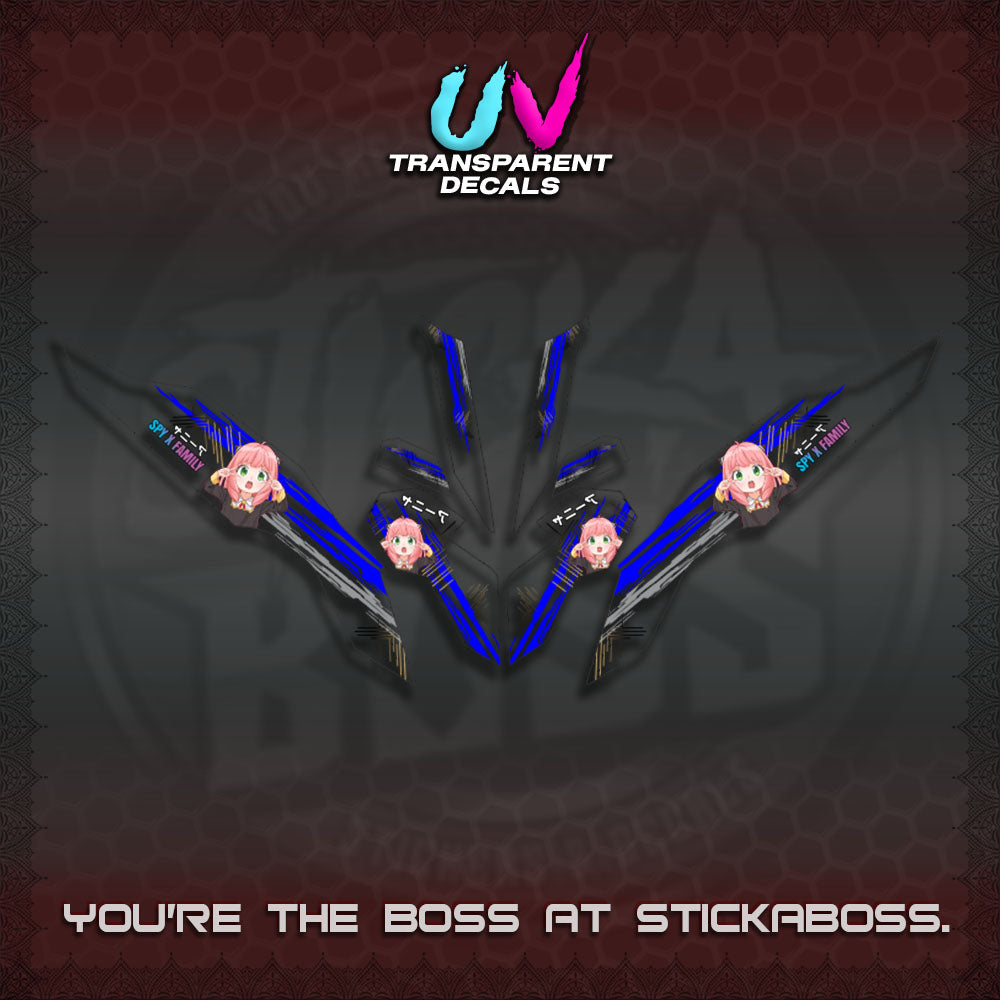 【PREMIUM UV PRINT】TRANSPARENT CLICK V3   DECALS (ANYA MOTIF DESIGN)STICKER DECALS By STICKABOSS