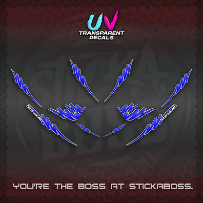 AEROX V2 UV TRANPARENT STRIPING DECALS (1 TONE PUTRA VIRDIAN)STICKER DECALS By STICKABOSS