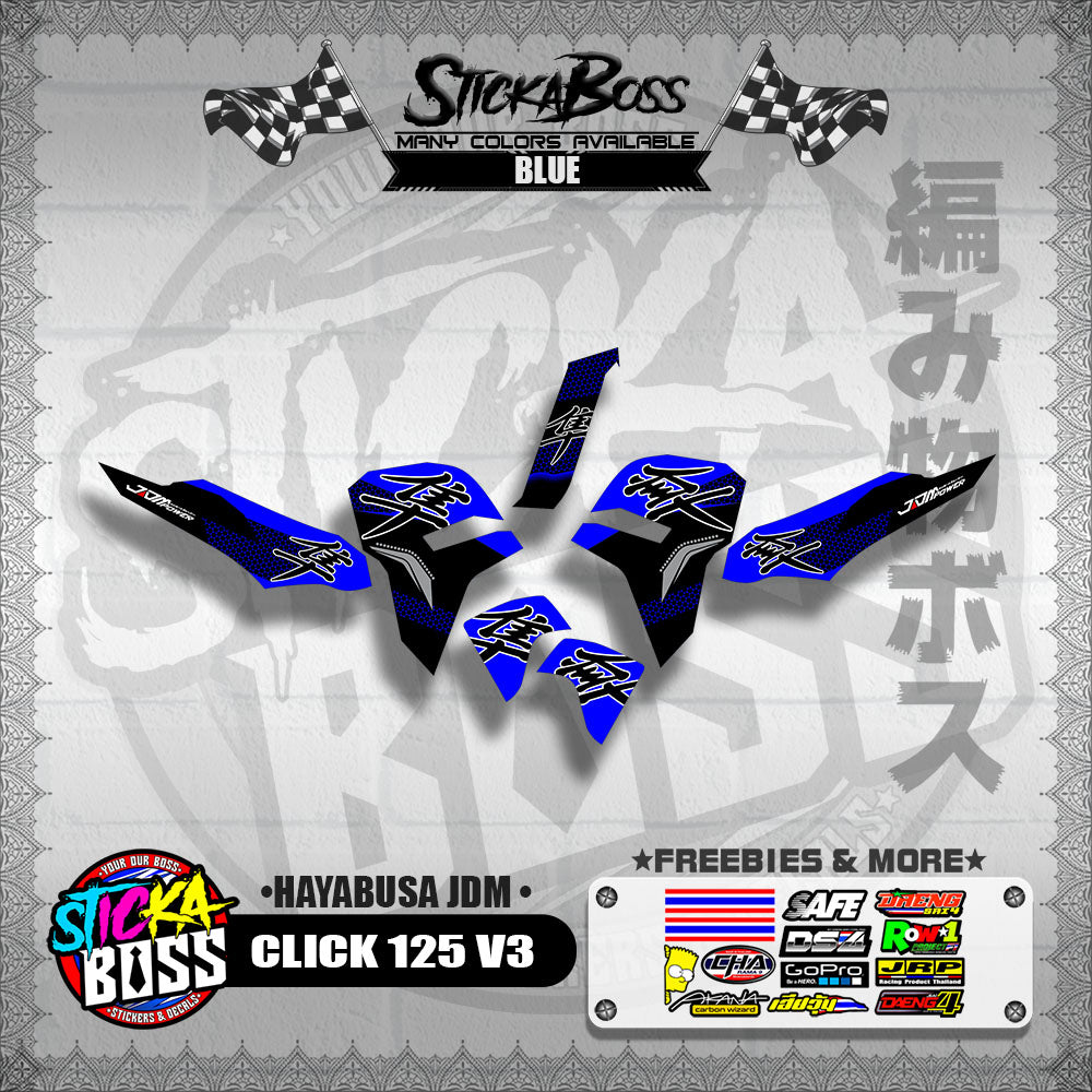 CLICK 125 V3 DECALS ( HAYABUSA JDM )【WITH FREEBIES】