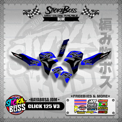 CLICK 125 V3 DECALS ( HAYABUSA JDM )【WITH FREEBIES】